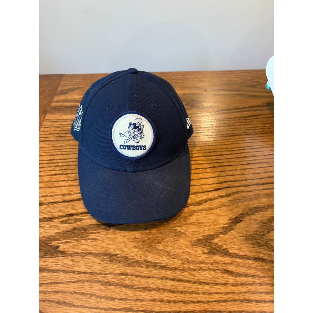 New Era 59FIFTY Dallas Cowboys Fitted Hat Navy Blue Size 7 3/8 Throwback Logo